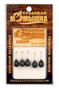 Фото мормышка тульская капля 5.5 черное серебро (5 шт), вес - 2,04 гр.