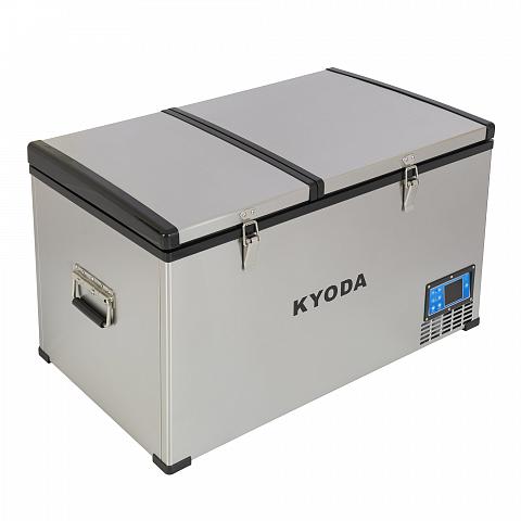 Фото автохолодильник kyoda bcds100, двухкамерный, объем 100 л, вес 32 кг